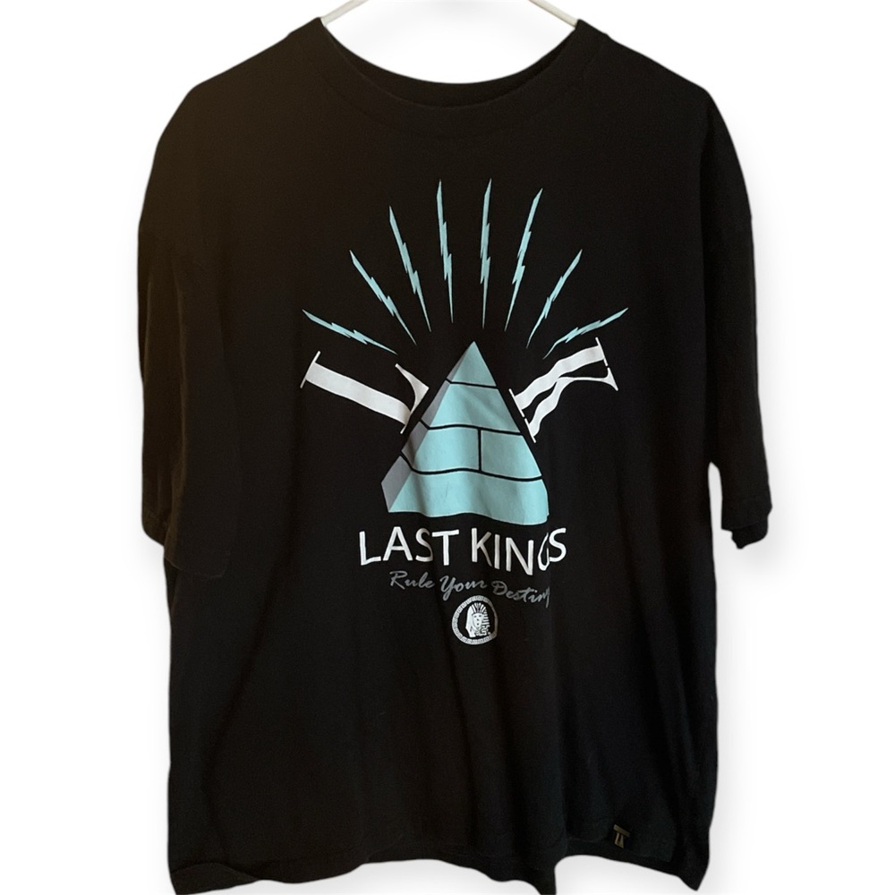 Last Kings Rule Your Destiny Black Graphic T Shirt Mens 2XL Logo Pyramid Casual